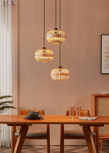 43864 Люстра AMSFIELD 1, 3X40W (E27), ?480, сталь, черный / дерево в Екатеринбурге 43864 Люстра AMSFIELD 1, 3X40W (E27), ?480, сталь, черный / дерево