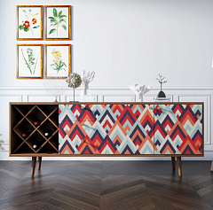 Комод "Berber" удлиненный с бутылочницей 2 принт арт BB15/Print_02