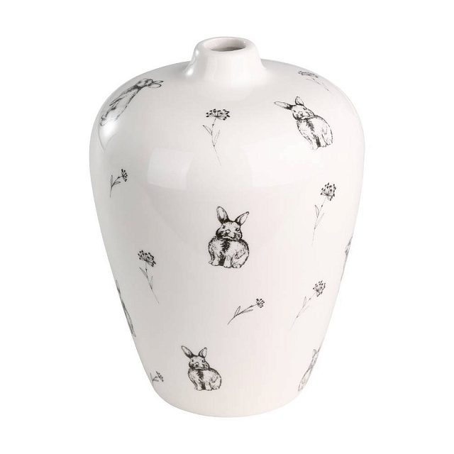 427907 Ваза GOPENG ?140, H190 керамика, белый, черный в Екатеринбурге 427907 Ваза GOPENG ?140, H190 керамика, белый, черный