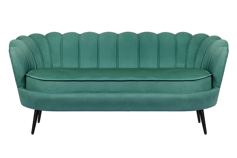 Диван ракушка для гостиниц Pearl Triple Green V2 на черных ножках в Екатеринбурге Диван ракушка для гостиниц Pearl Triple Green V2 на черных ножках