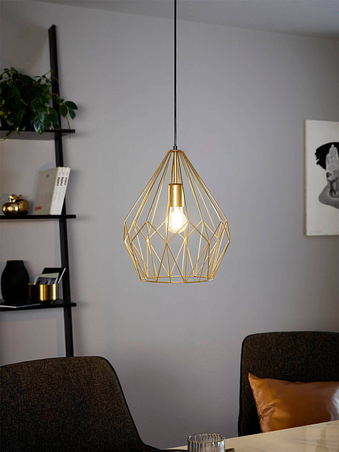 49933 Подвес CARLTON 1, 1x60W (E27), ?310, H1100, сталь, золотой в Екатеринбурге 49933 Подвес CARLTON 1, 1x60W (E27), ?310, H1100, сталь, золотой