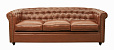 Трехместный диван кожаный лофт Karo brown 3S коричневый