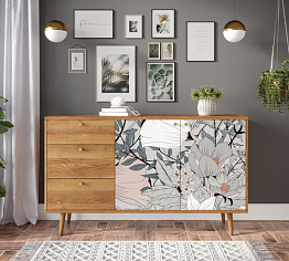 Комод "Berber" с двумя дверками и ящиками 50 принт арт BB05/Print_49