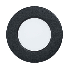 99142 Светодиодный встраиваемый светильник FUEVA 5, 2,7W (LED), ?86, ET26, 300lm, 3000K, сталь, черный/пл