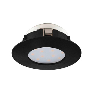 900743 Встраиваемый светильник PINEDA, 4,9W (LED), 3000K, IP20, IP44, ?78, пластик, черный