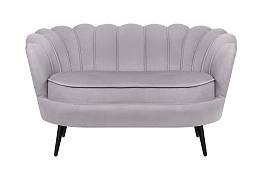 Диван ракушка Pearl Double Grey на черных ножках в Екатеринбурге
