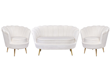 Комплект кресел и дивана ракушка Pearl Double Beige