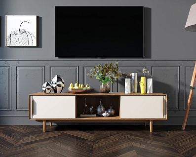 Консоль в Скандинавском стиле под TV "Bruni white" арт BR-22WH