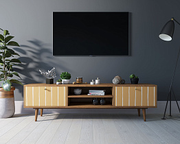 Комод "Berber" с нишей низкий под TV принт 43 арт BB49/Print_43
