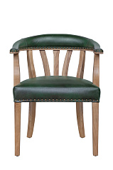Мягкий стул с подлокотниками Tanner Green Leather в Екатеринбурге
