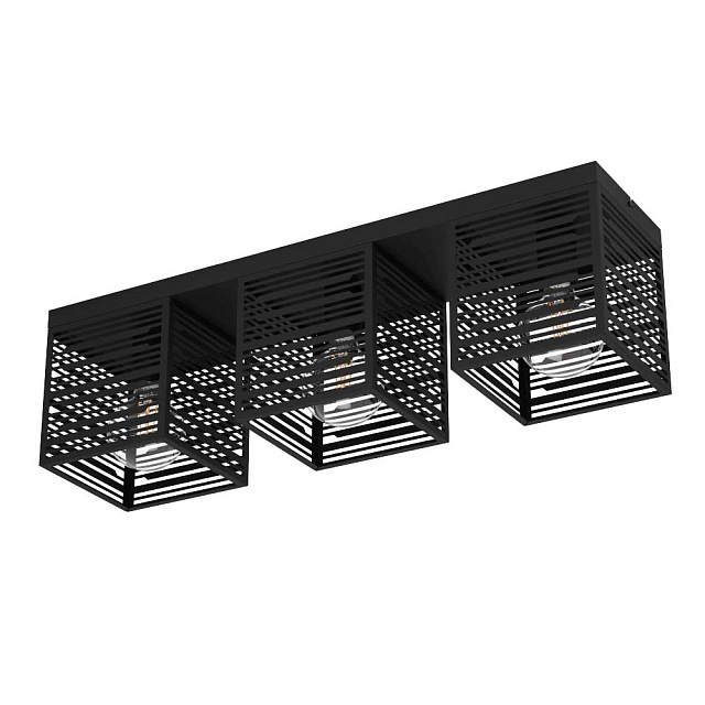 900357 Потолочный светильник PIEDRITAS, 3x40W, E27, L730, B180, H205, сталь, черный в Екатеринбурге 900357 Потолочный светильник PIEDRITAS, 3x40W, E27, L730, B180, H205, сталь, черный