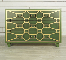 Зеленый комод "Emerald" 3 ящика арт DSC347ETG