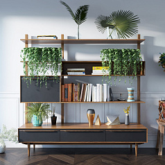 Стеллаж "Bruni Black" с ящиками арт BR-20Black