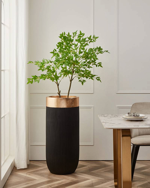 428195 Ваза декоративная MUARAKAMAN, ?390, H-900, стекловолокно, черный, золото в Екатеринбурге 428195 Ваза декоративная MUARAKAMAN, ?390, H-900, стекловолокно, черный, золото