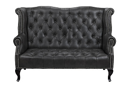 Кожаный дизайнерский диван лофт Royal Sofa Black в Екатеринбурге
