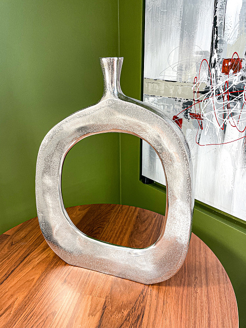 421312 Ваза декоративная ANKAREFO, L430, B60, H575, алюминий, цвет никель в Екатеринбурге 421312 Ваза декоративная ANKAREFO, L430, B60, H575, алюминий, цвет никель