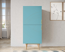 Вертикальный комод с двумя дверками "Line" LN05/GR1/blue