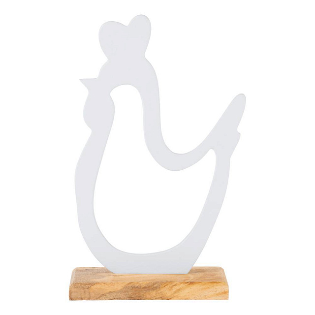 427378 Фигурка Курица AMOATSY L170, B70, H290 алюминий, дерево белый, натуральный