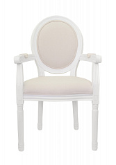 Мягкий стул с подлокотниками Volker Arm Beige and White в Екатеринбурге