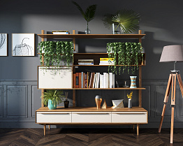 Стеллаж "Bruni white" с ящиками арт BR-20WH