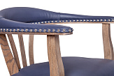 Мягкий стул с подлокотниками Tanner Blue Leather №4