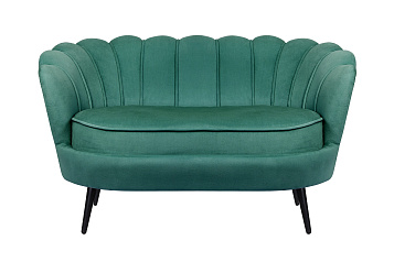 Дизайнерский диван Pearl Double Green V2 на черных ножках