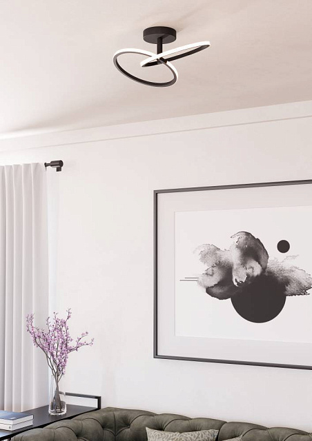 902144 Светодиодный настенно-потолочный светильник с регулировкой цветовой температуры CONGIUNTI, 12W(LED), 2700K, 4000K, 6500K, 1500lm, сталь, черный в Екатеринбурге 902144 Светодиодный настенно-потолочный светильник с регулировкой цветовой температуры CONGIUNTI, 12W(LED), 2700K, 4000K, 6500K, 1500lm, сталь, черный