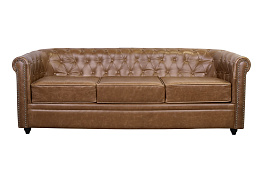 Кожаный диван лофт Karo Brown leather 3S в Екатеринбурге