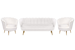 Комплект кресел и дивана ракушка Pearl Triple Beige
