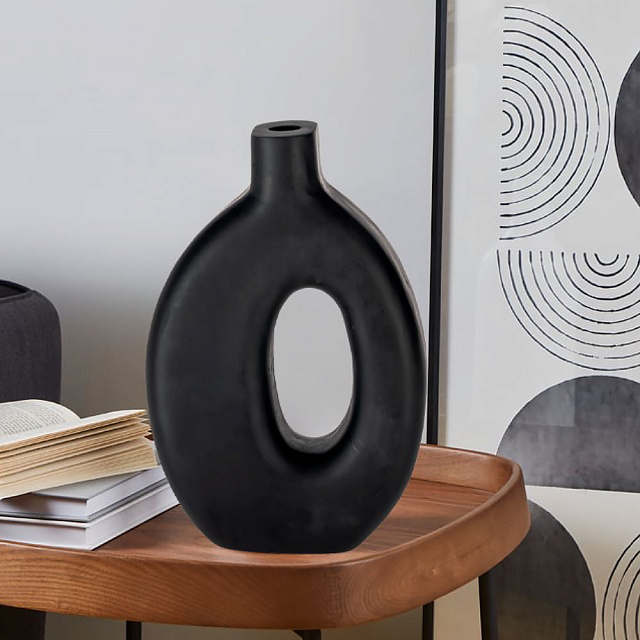 421266 Ваза декоративная MELOBODY, L230, B75, H340, дерево, черный в Екатеринбурге 421266 Ваза декоративная MELOBODY, L230, B75, H340, дерево, черный