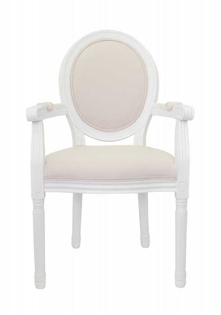 Мягкий стул с подлокотниками Volker Arm Beige and White