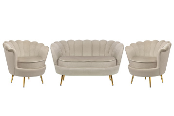Комплект кресел и дивана ракушка Pearl Double Taupe