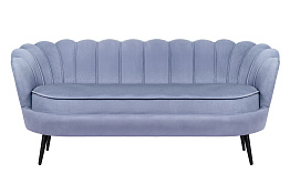 Диван ракушка для гостиниц Pearl Triple Blue на черных ножках в Екатеринбурге