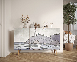 Комод "Berber" с двумя дверками и ящиками арт BB17/Print_51