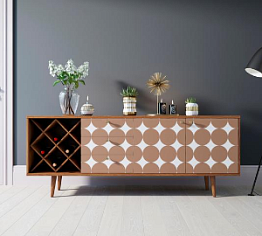 Комод "Berber" удлиненный с бутылочницей 17 принт арт BB15/Print_17