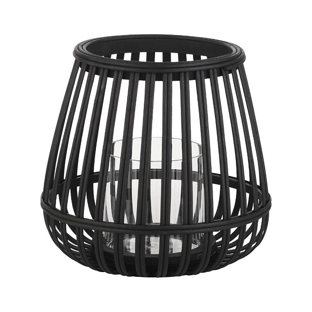 422085 Подсвечник BUNAWAN, B200, ?220, дерево, стекло, черный в Екатеринбурге 422085 Подсвечник BUNAWAN, B200, ?220, дерево, стекло, черный