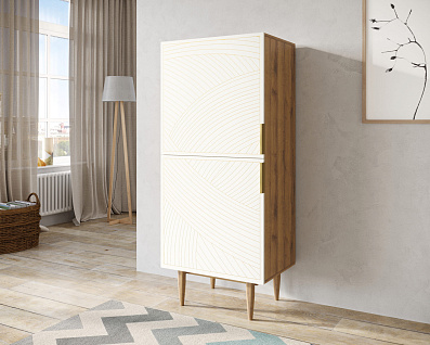 Вертикальный комод с двумя дверками "Line" LN05/GR1/beige