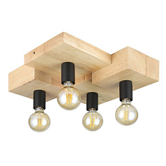 43798 Потолочный светильник HALKIN, 4Х40W, E27, L400, B430, H140, сталь, коричневый, черный