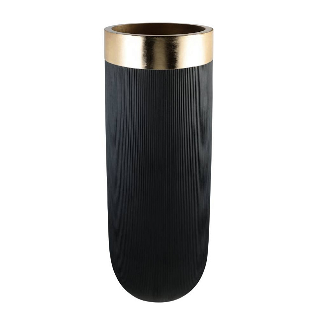 428194 Ваза декоративная SKHIRA, ?460, H-1200, стекловолокно, черный, золото
