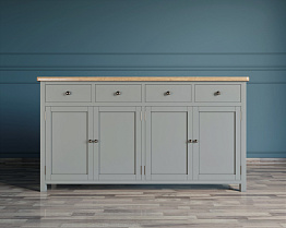 Комод "Jules Verne" 4 ящика 4 дверки серый арт JV37ETGG