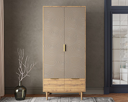 Шкаф двухстворчатый с ящиками "Line" R26/beige