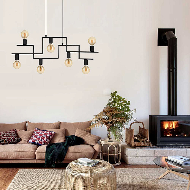 43365 Подвес FEMBARD, 7x60W (E27), L1005, B40, H1100, сталь, черный в Екатеринбурге 43365 Подвес FEMBARD, 7x60W (E27), L1005, B40, H1100, сталь, черный