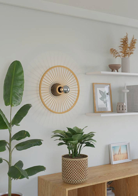 43883 Потолочный светильник LEOMINSTER, 1X40W (E27), ?450, сталь, черный / дерево