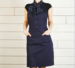 Фартук синий с бантом