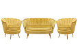 Комплект кресел и дивана ракушка Pearl Double Yellow
