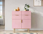 Большой комод с четырьмя ящиками и дверками "Line" LN17/GR1/pink №3