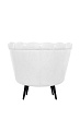 Низкое кресло ракушка Pearl White на черных ножках №3