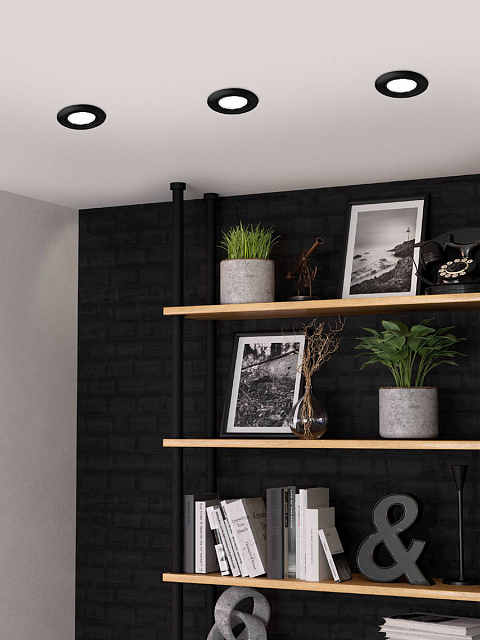 900751 Встраиваемый светильник PENETO, 4,6W (GU10), ?87, сталь, черный