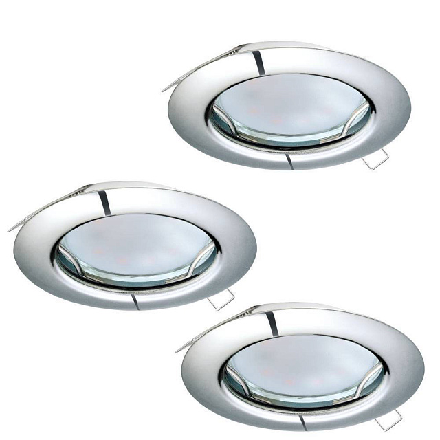 94236 Комплект светодиодных встраиваемых светильников PENETO, 3x3W (GU10), ?78, сталь, хром в Екатеринбурге 94236 Комплект светодиодных встраиваемых светильников PENETO, 3x3W (GU10), ?78, сталь, хром