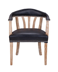 Мягкий стул с подлокотниками Tanner Black Leather в Екатеринбурге